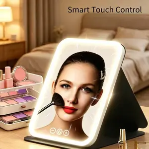 Touch Sensor LED Makeup Mirror, USB Rechargeable, Portable Desktop Mirror, 3 Lighting Modes, Framed Design, Model 806, Makeup Vanity Mirror