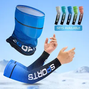 New Ice Silk Sleeves UV Sunscreen Summer Cooling Anti Slip Armsleeves for Men and Women Outdoor Sports Cycling Sleeves