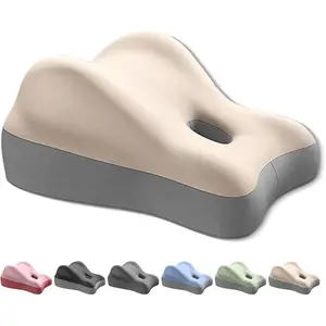 Dual-Purpose Support System: Backrest & Seat Cushion Memory Foam for Couple/Office/Chairs Adjustable Invisible Wed Pillow with Washable Cover (Khaki)