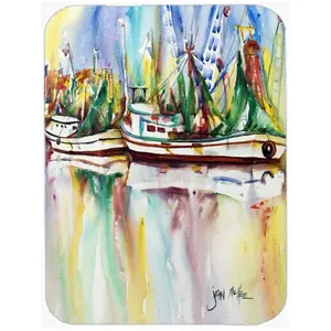 212 MAIN Artisan Mousepad - Large Size Polyester Artistic Print Ocean Springs Shrimp Boats Design, Heatproof Multi-Use Pad for Computers, Office Equipment (Doubles as Hot Pad, Trivet)