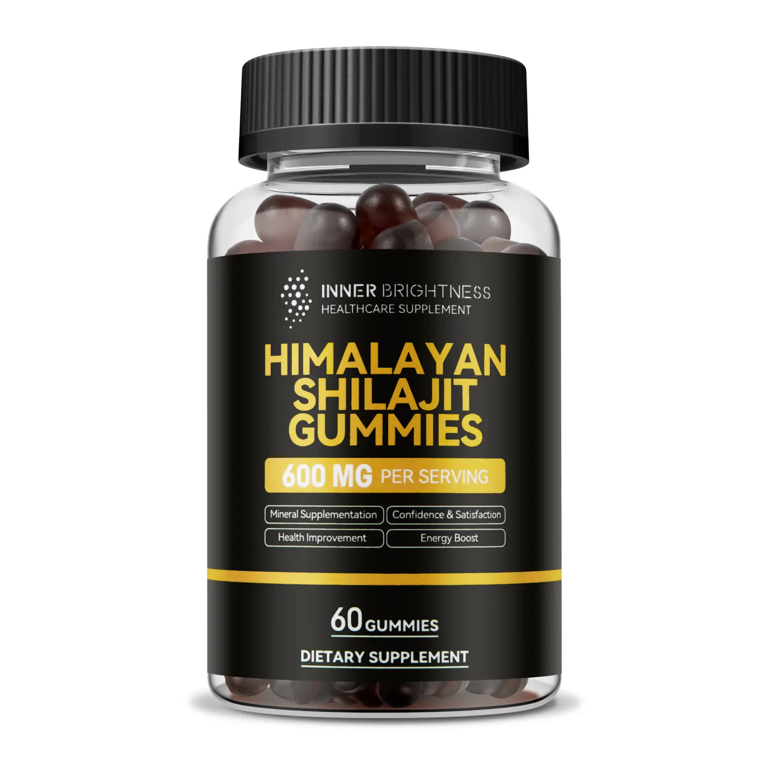 Himalayan Shilajit Gummies - Powerful Mineral Supplement with 600mg Shilajit, for Energy, Men Confidence, and Couples Satisfaction - 60 Gummies - Inn