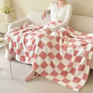 Plaid Flannel Throw Blanket for Bed Office Bedroom Living Room Sofa Couch Nap Use, Warm Comfortable Multi-Color Design for Cozy Sleep Experience