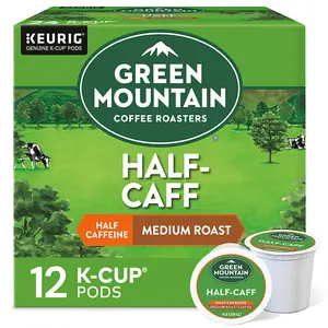 Green Mountain Coffee Roasters Half-Caff Coffee - Keurig K-Cup Pods - Less Caffeinated Coffee