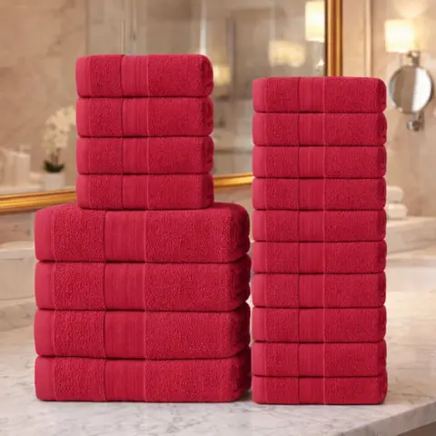 Hurbane Home 18-Piece 100% Cotton Spa Luxury Clean Towel Set - Extra Large, Plush, Lint-Free, Thick, Soft, Absorbent - 4 (27x52in), 4 Hand (15x25in), 10 Washcloths (12x12in) - Daily Use Bathroom Home Supplies