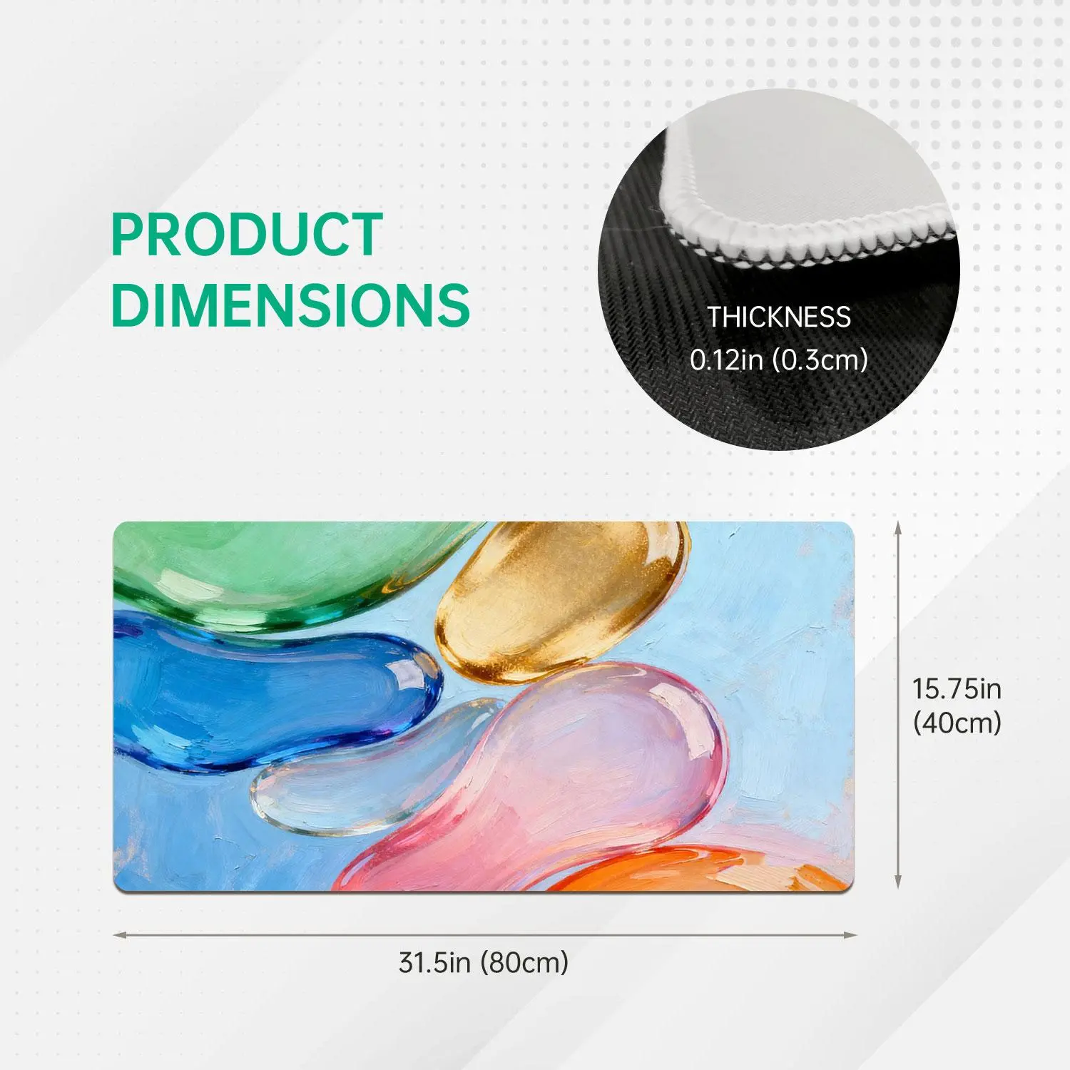 LIVEKEY Liquid Glass Mouse Pad - 31.5x15.75in Custom-Shaped Mouse Pad with Reinforced Stitched Edges, Non-Slip Base, Smooth Precise Control for Office, Gaming Use, Custom-Shaped Mouse Pads