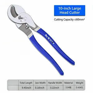 Industrial cable cutter, wire cutter, cable pliers, electrician's shears, cable shears, bolt cutter, 10-inch twisting pliers