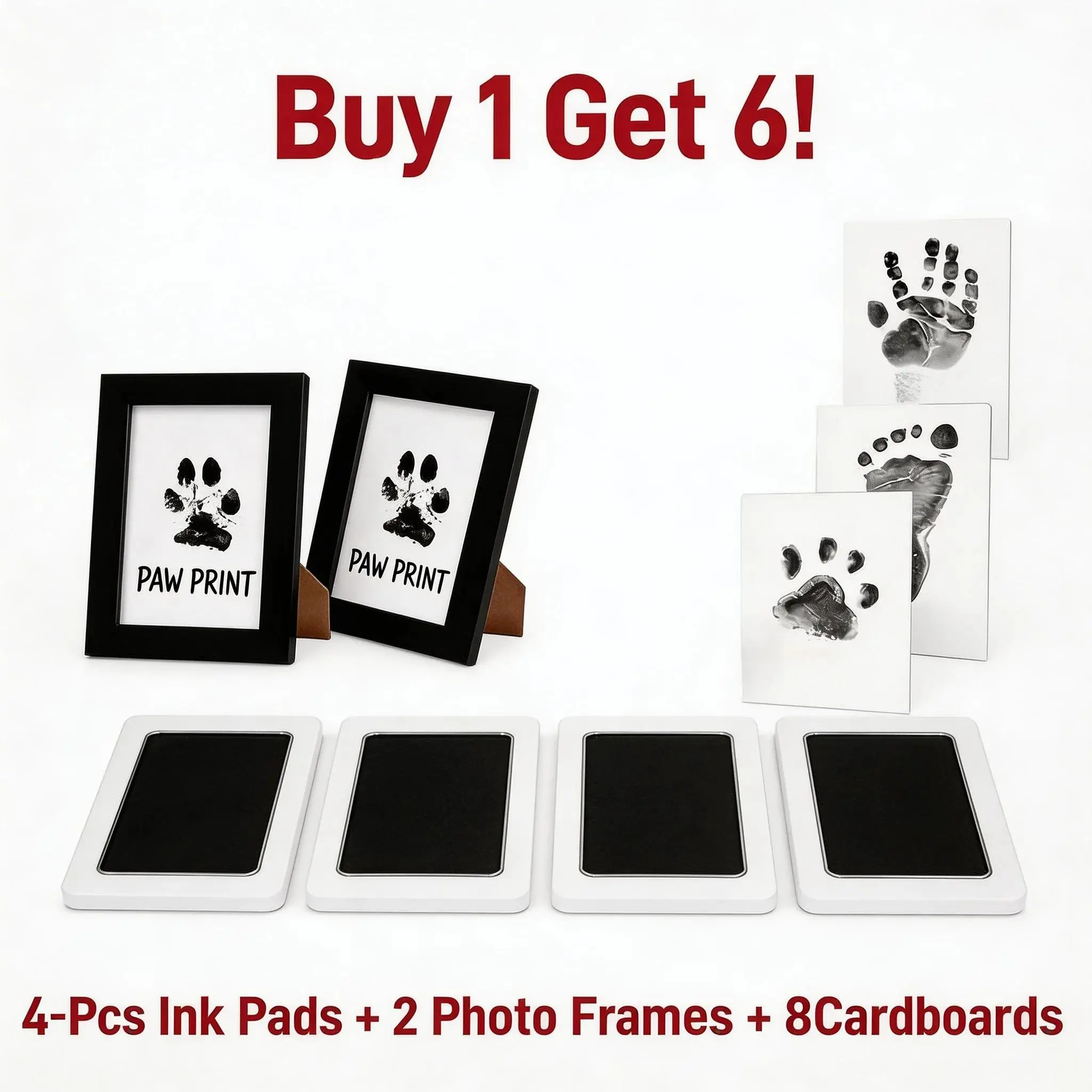 Forever Memories: Mess-Free Paw Print & Photo Frame Kit for Pets - Perfect Memorial Gift Kittens
