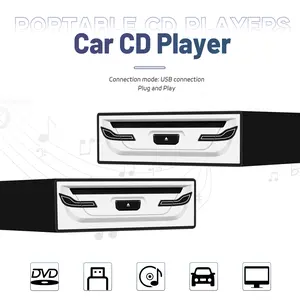 External CD/DVD Player for Car, Laptop, TV & More - With USB 2.0, Plug & Play, Anti Shock Function, Compatible with Smart TVs, Laptops, Tablets (Android 4.4 and above) - Includes USB Cable & Holder
