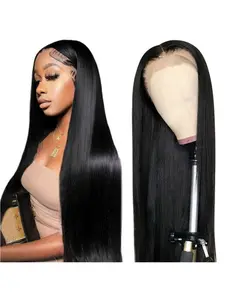 16-34Inch Lace Front Wigs Human Hair Pre Plucked with Baby Hair 180 Density Real Human Hair Wig Straight 13x4 HD Lace Frontal wigs