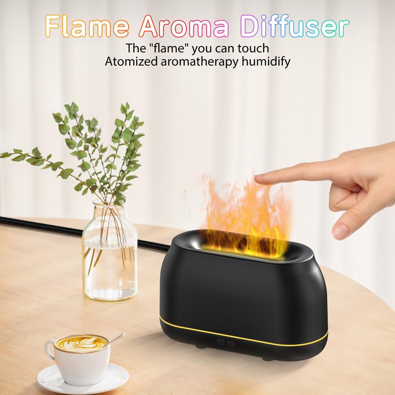 Upgraded Colorful Flame Essential Oil Diffuser, 7-Color LED, Silent Humidifier with Auto-Off Protection, 160mL for Home, Office & Yoga Upgraded Colorful Flame Essential Oil Diffuser, 7-Color LED, Silent Humidifier with Auto-Off Protection, 160mL for Home, Office & Yoga