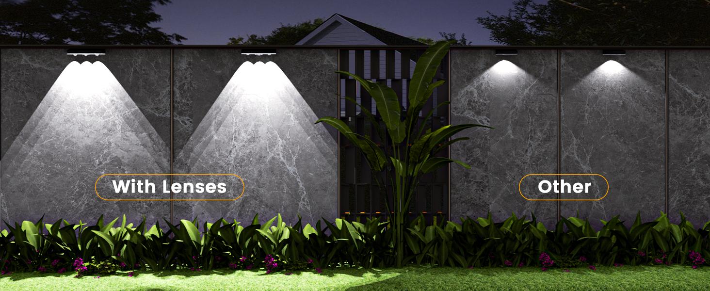 Solar Fence Lights Outdoor 8 Pack, Warm White & RGB 9 Color Changing, Waterproof LED Solar Lights for Fence Post Deck Railing Patio Backyard Garden Decor