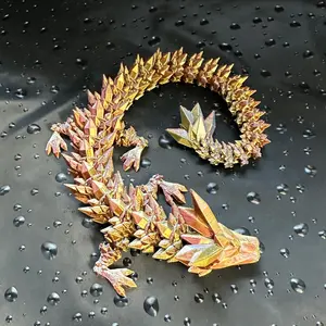 Medium Tri-Color Crystal Dragons for Home & Office Decor - Intricate Detailing, Amazing Articulation - 15.5 Inches