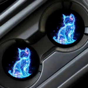 Car Cup Holder Coaster, Round Anti-Slip Car Cup Holder Pad, Stylish Drink Mat for Vehicle Interior, Car Accessories for Men & Women