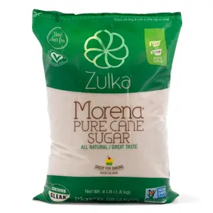 Zulka Morena Pure Cane Sugar 4 lb - 100% Natural Sweetener Certified Clean Non-GMO Great for Baking - Flavor