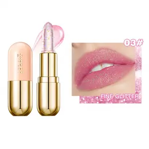 Temperature-Activated Color Changing Lipstick with Shimmer, Hydrating & Mini Size Lipgloss Moisturizer Makeup