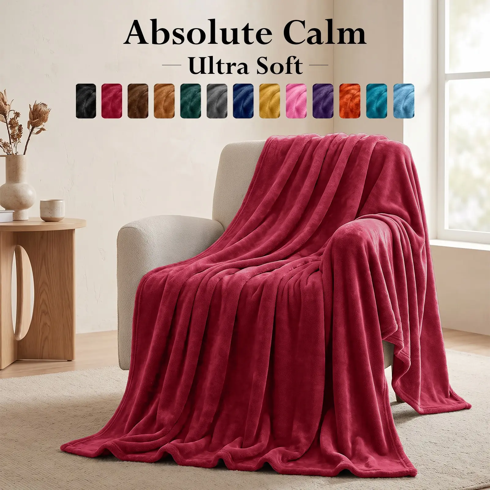 Imperial Homeware Cozy Fleece Throw Blanket – Soft Lightweight Blanket for Couch, Sofa, Bed & Travel – Available in Throw, Twin, Queen & King Sizes