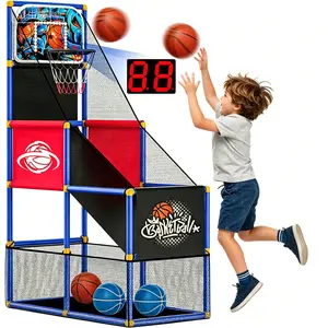 Kids Arcade Basketball Hoop Indoor Outdoor Single Shot Basketball Game for Toddler,Carnival Games Sport Gifts for Boys Girls Ages 3-8 Years Old,Ideal for Competition
