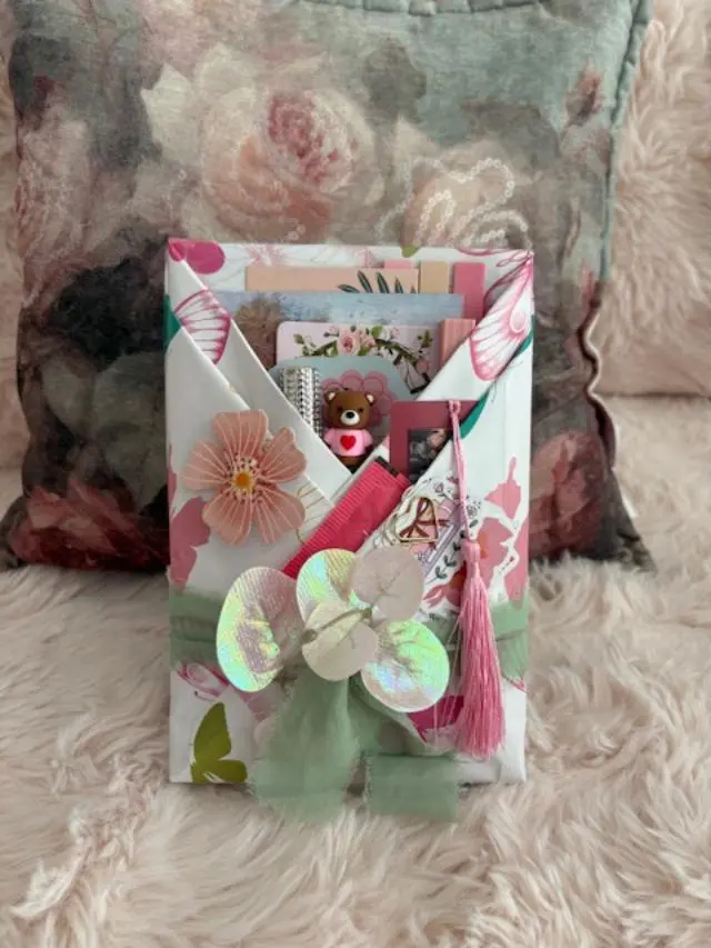 (Any occasion) Pretty Butterfly Paper with Pink flowers.