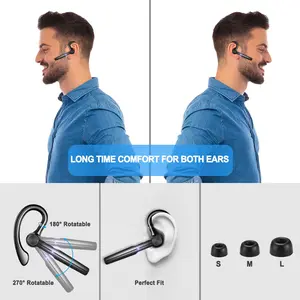 Bluetooth 5.3 Headset, Wireless Earphones with 400mAh Charging Case, 48 Hours Talk Time, Hands-Free Noise-Cancelling Headphones with Microphone