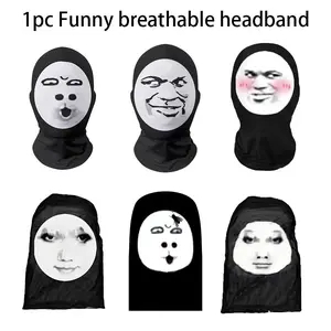 Prank Head Cover, Mesh Face Mask Funny Internet Celebrity Emoticon, Full Face Mask Head Cover, Prank Fun Abstract Expression Mask