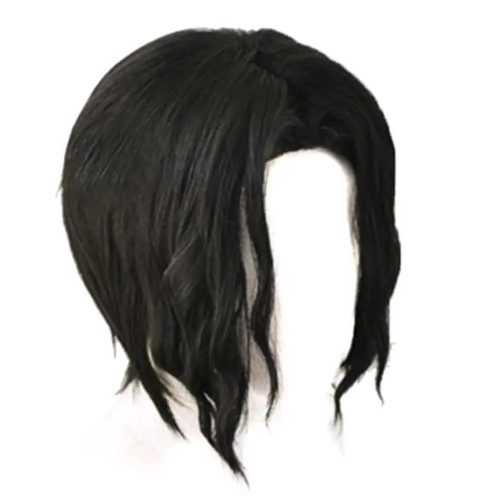 Western Vampire Style Black Curly Cosplay Wig Japanese Ghost King Style Anime Short Hair Halloween,Christmas,Comic con