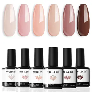Modelones 2026 Limited Edition 6-Color Nude Gel Nail Polish Kit - Salon-Quality, 28-Day No Peel-Off, Bubble-Free, Paraben-Free, Easy Application, DIY Nail Art Set