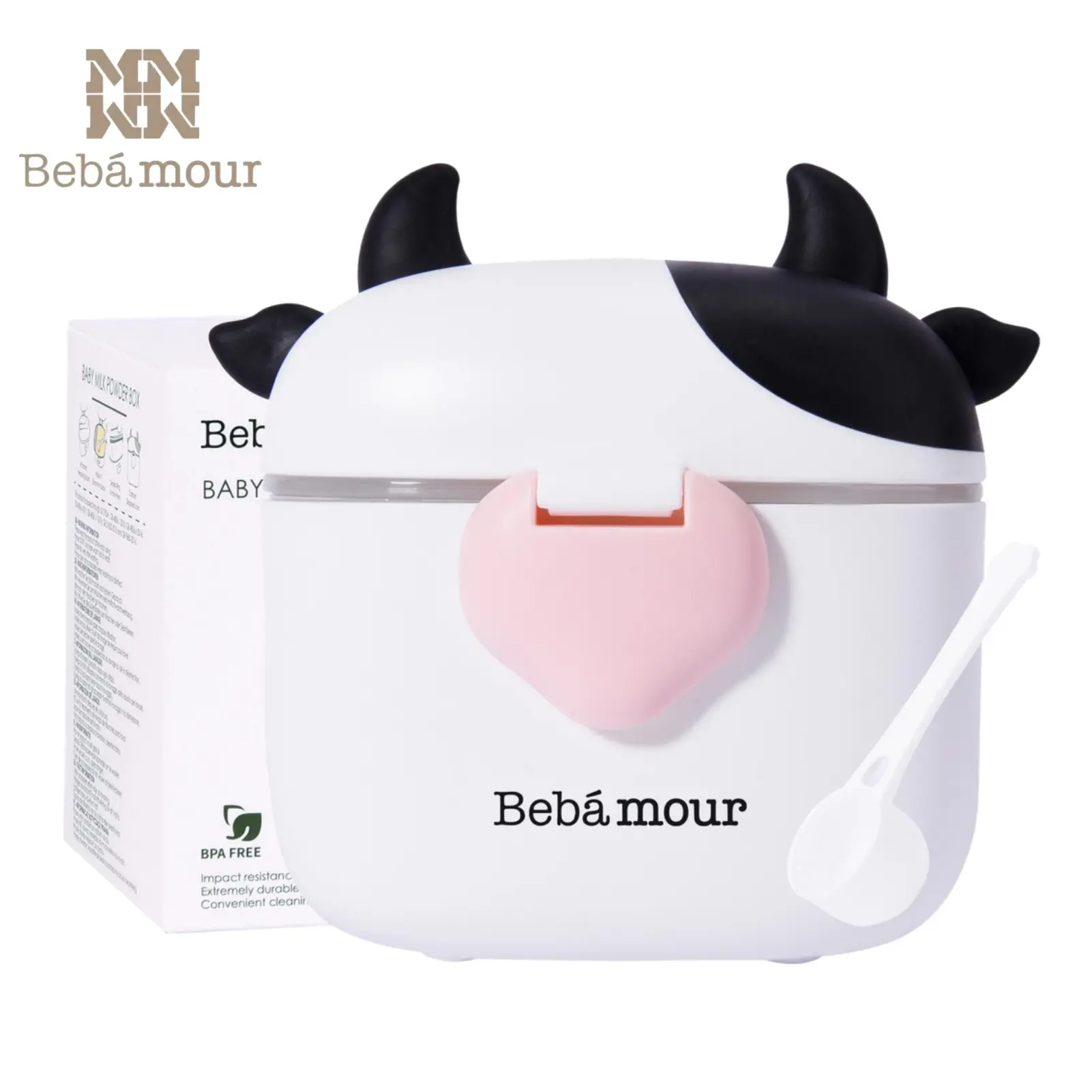 Bebamour Baby Formula Dispenser - Travel-Friendly, Leak-Proof, Non-Toxic, Odourless 450ml Container with Lid, Scoop, Leveller for On-the-Go Storage, Multi-Use Snack Holder, Baby Items, Newborn Baby,back to school,sohochic