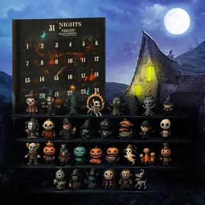 Nights of Fright Halloween Countdown Box 2025 – Collectible Horror Figurines Advent Calendar, Spooky Holiday Surprise Gift