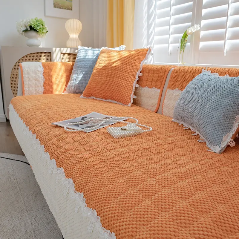 1pcs corduroy sofa cover, Couch cover, pet-friendly, anti-pet scratch, Bohemian-style thickened, suitable for autumn and winter, anti-dirt, machine washable, living room/bedroom, washable slipcover