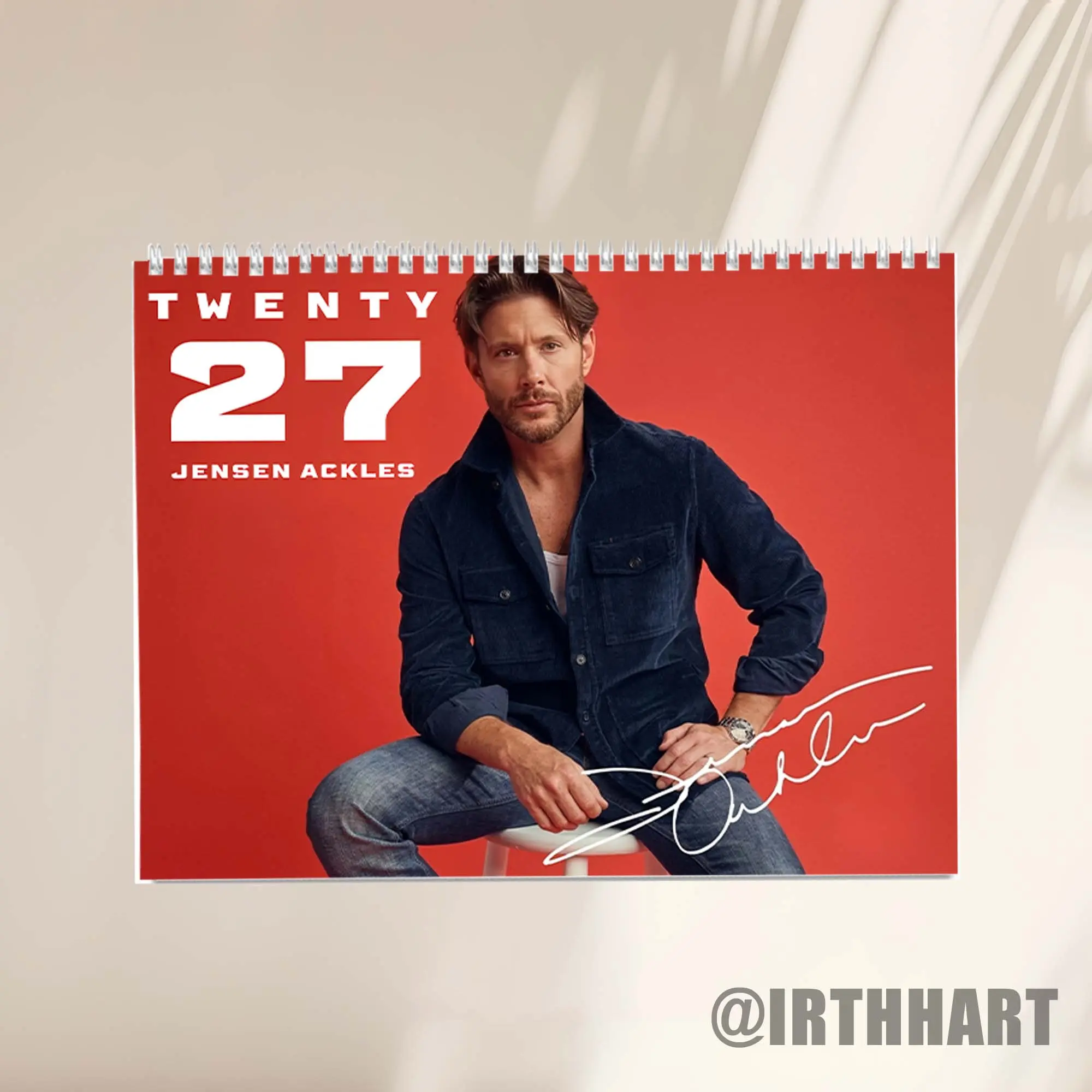 Jensen Ackles Calendar 2027 Calendar,Supernatural Wall Calendar 2027, Dean Winchester Merch ,Jensen Ackles Gift, Unique Holiday Gift