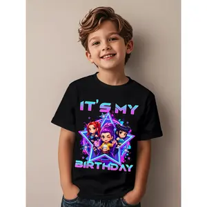 It's My Birthday Cute Chibi K-pop Birthday Novelty Aesthetic Graphic Kid T-Shirt Casual Kid T Shirts Trending Tees Tops for Kid