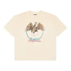 Amiri Pegasus Logo Short Sleeve Tee Shirt Alabaster Multi