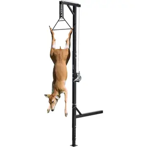 VEVOR Truck Hitch Game Hoist, 400 lbs Load Capacity, Hunting Deer Hoist with 2-inch Receiver, 360-Degree Swivel Shaft & Adjustable Height, Includes Gambrel Winch for Skinning & Cleaning Game