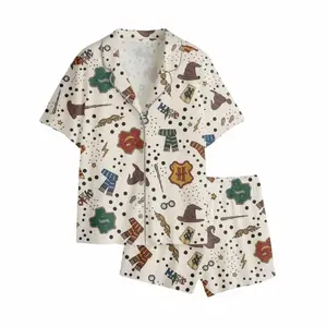 Vintage Wizard Costumes Pajama Set, Hogwarts House Loungewear, HP Matching PJs, Retro Mother Daughter Gift, Book Lover, Gift for Her