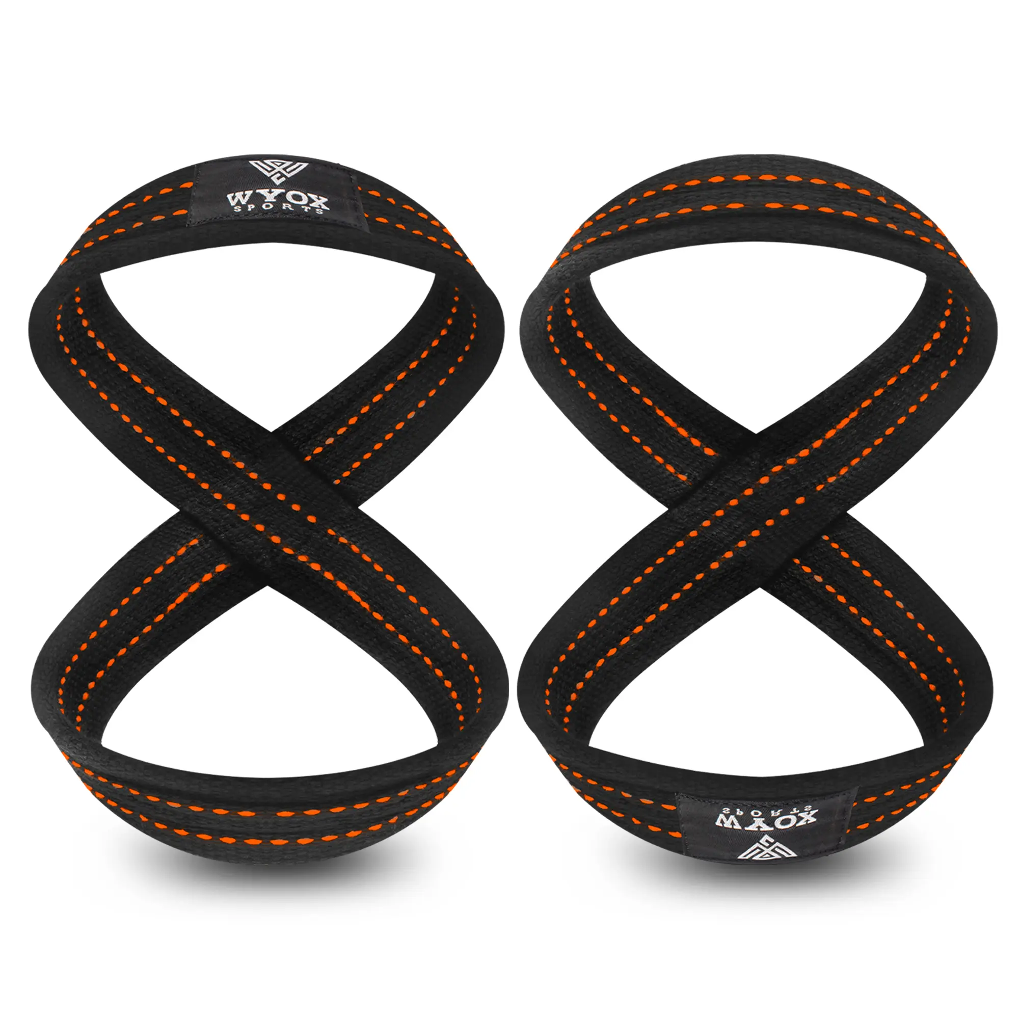 WYOX Weight Lifting Straps Figure 8 Non-Slip Strap with Wrist Support for Gym, Deadlift, Powerlifting, Bodybuilding, and Fitness Strength Training - Adjustable Fit