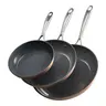 【Fallpicks】VEVOR 3-Piece Non-Stick Cookware Set (8,10,12 in) - Sturdy Aluminum Layers, Ceramic Pans & Woks, Cool Heat-Resistant Handle, Oil-Saving, Oven-Safe, Compatible with All Cooktops, Grey, for Fry, Sear, Bake, Stir-Fry