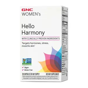 GNC Women's Hello Harmony, Hormonal, Stress, Mood and Skin Support, 90 Count
