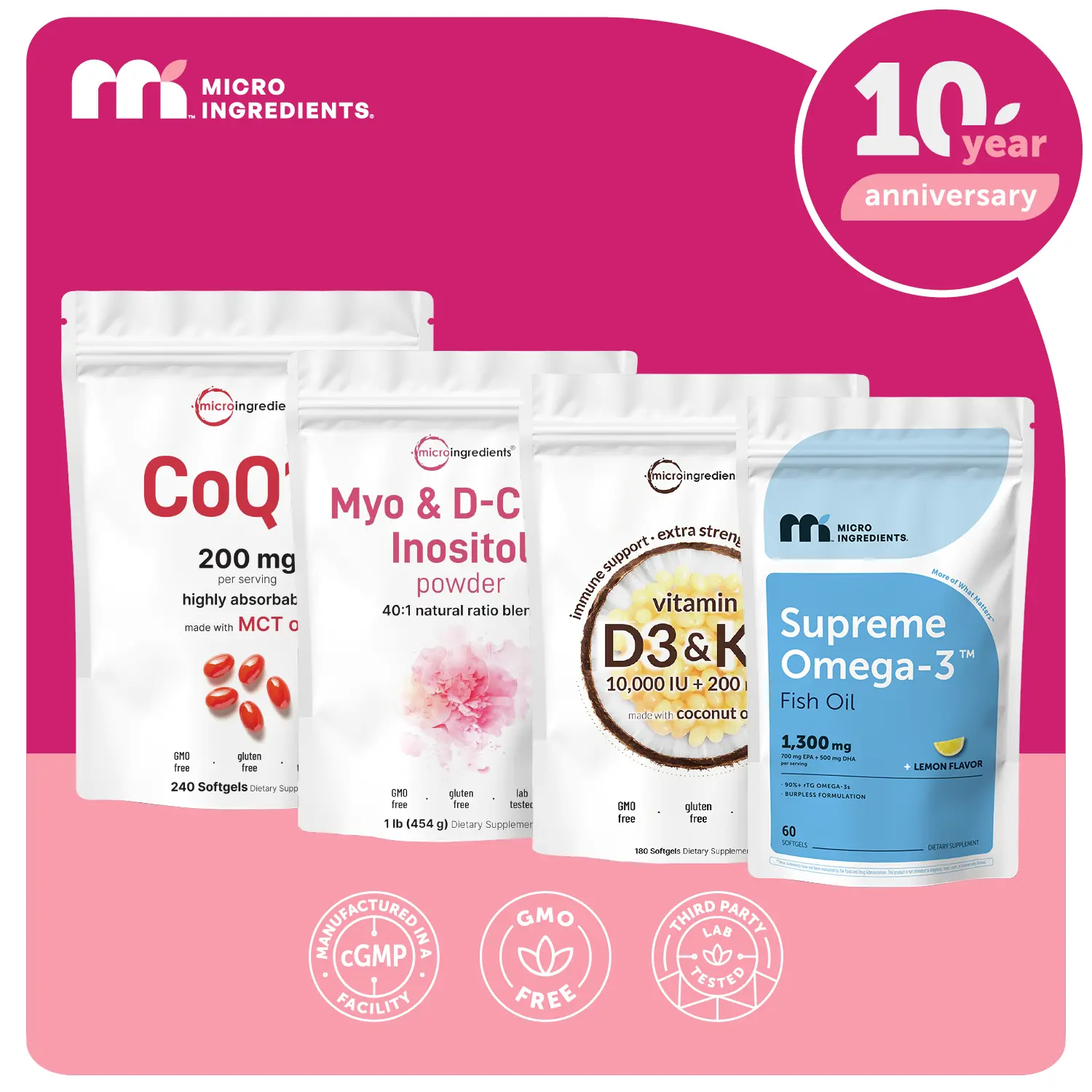 Perimenopause Bundle: Supreme Omega-3 Fish Oil 60 Softgels & CoQ10 200mg 240 Softgels & Vitamin D3K2 10000 IU 180 Softgels & Myo D-Chiro Inositol Powder 1LB Perimenopause Bundle: Supreme Omega-3 Fish Oil 60 Softgels & CoQ10 200mg 240 Softgels & Vitamin D3K2 10000 IU 180 Softgels & Myo D-Chiro Inositol Powder 1LB