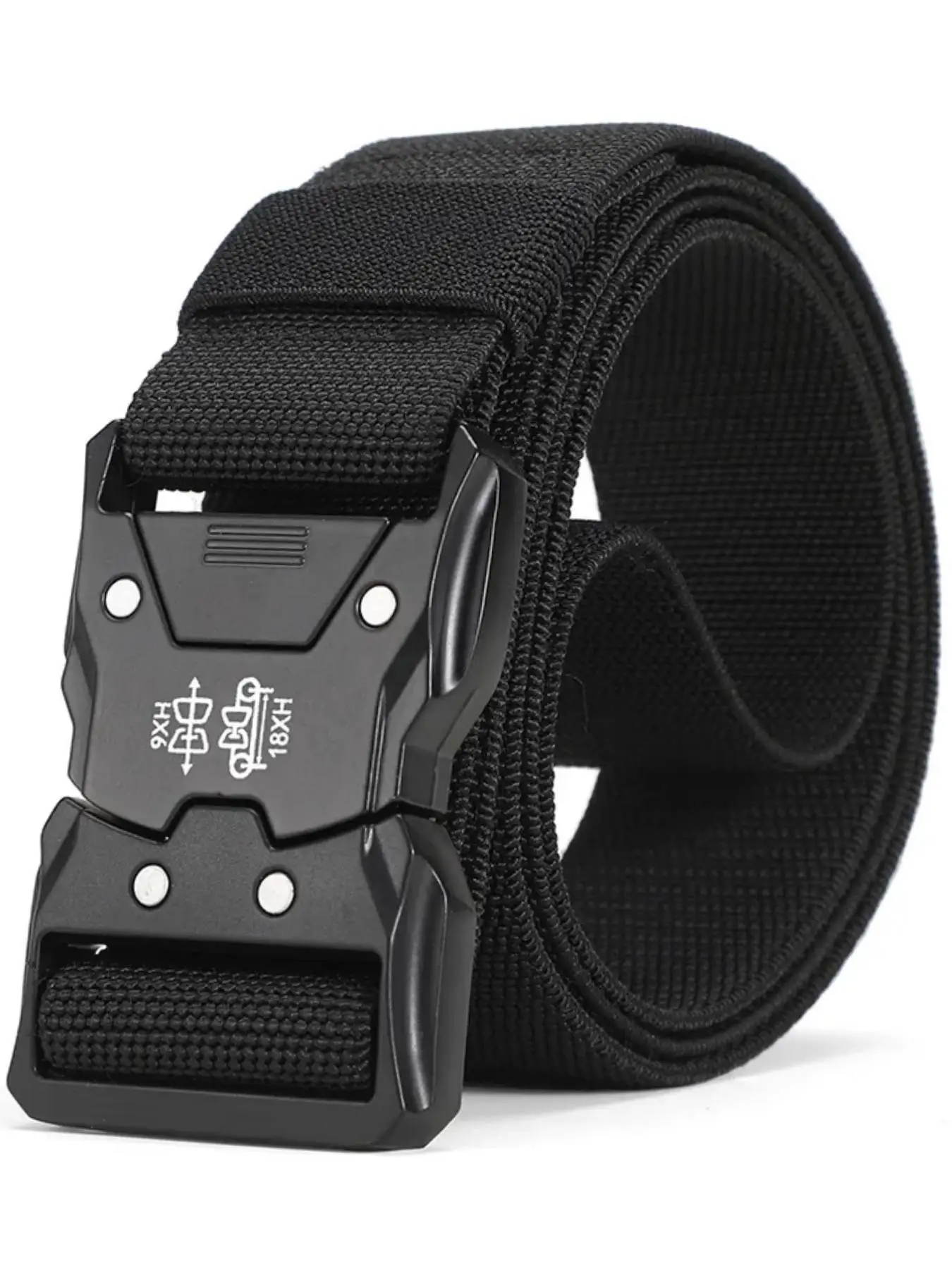 Men's Fashion Solid Color Elastic Tape Belt As Gift, Tactical Quick Release Snap Leisure Belt, Casual Nylon Belt for Daily Use