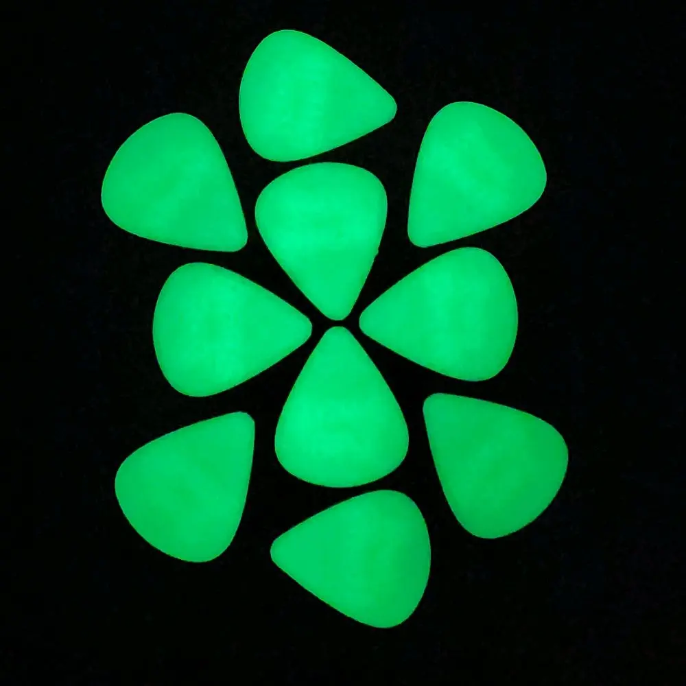 Glow in the Dark Guitar Picks 10pc .08mm Green Luminous Musical Accessories for Enhanced Performance
