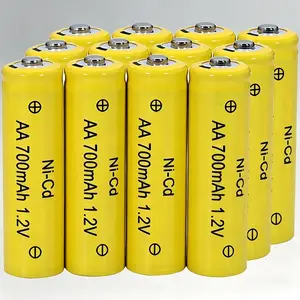 Brand New 1.2V 700mAh AA Ni-Cd Rechargeable Batteries, Durable Replacement Cells, Perfect Power Supply for Solar Lights, Lawn Lamps and Landscape Lighting Fixtures