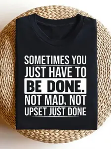 Men's T Shirt with The Slogan Sometimes You Just Have to Accept Your Fate Don'T Get Angry Or Frustrated Just Accept It Soft Crew Neck Pullover Top Suitable for Casual Daily Wear in Spring