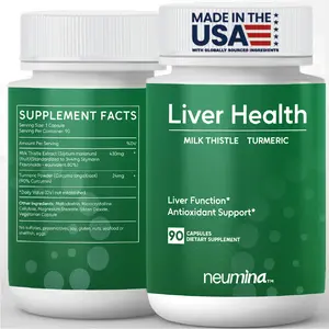 Neumina Men's Liver Health Complex Herbal Supplement with Milk Thistle & Turmeric Vegan Non-GMO Made in USA 90 Servings - Edible, Healthcare