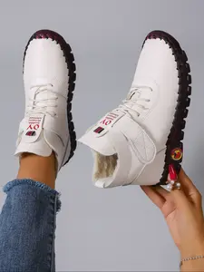 New Women's Fashion High-Top Short Boots, Unique Lace-Up & Velcro Design, Soft Thick Sole Anti-Slip Wear-Resistant, All-Season Trendy Shoes, Casual Fashion Shoes