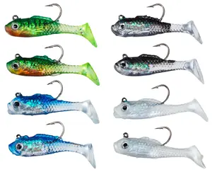 Creme 1.5" Spoiler Swim Shad 8-Piece Kit Assortment - Lifelike Soft Baits for Bass & Crappie Fishing
