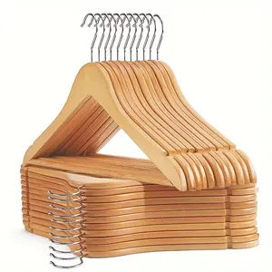Wooden Hanger, 20pcs Smooth Surface Hanger with Rotatable Hook, Durable Structure Hanger for Shirt Coat Jacket Dress
