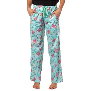 Disney Adult The Little Mermaid Ariel Flounder Sebastian All Over Print Pajama Sleep Lounge Pants For Men and Women