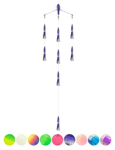 BLUEWING 18" Fishing Spreader Bar Port Walker with 6/9" Bulb Squids and 316 Stainless Steel Rod