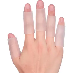 20 PCS Gel Finger Sleeve Protectors - Silicone Finger Sleeves Cushions Protect Fingers, Finger Cots Bandages Provide Relief for Finger Cracking, Corns, Blisters and Calluses (Clear)