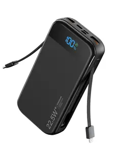 32000mAh Large Capacity Power Bank, 22.5W Fast Charging Portable Charger USB C in & Out  PD 3.0+QC 4.0 LED Display Phone Battery Pack Compatible with iPhone 16 15 14 13 12 Pro Samsung S21 Google LG iPad Cable Digital Cable Digital Smartphone Chargeable